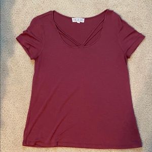 dark pink tee shirt